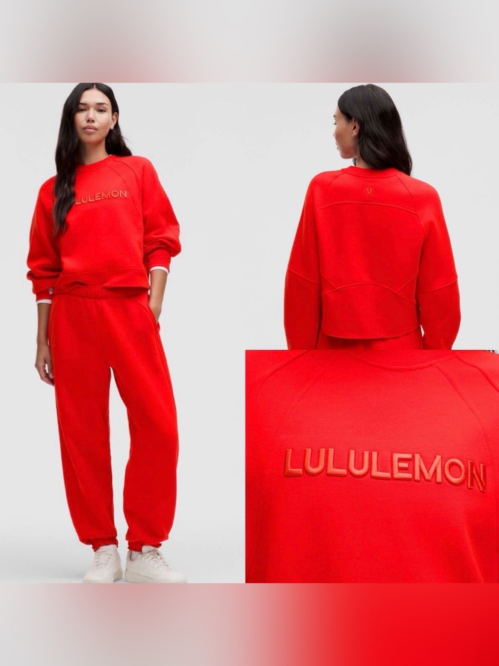 Lululemon Scuba Oversized Pullover Wordmark Hot Heat Red M/L Sold Out
